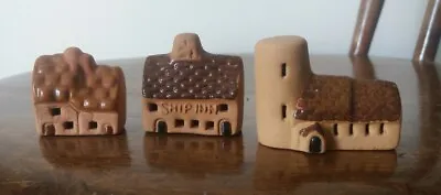 Buy Miniature House Village Ornament Set Inn Chapel Pottery Model Decor Christmas • 12£