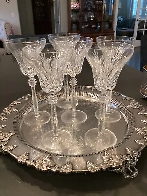 Buy Set Of 6 Rare Spode Cut Crystal Champagne Wine Flutes Signed Stemware Glasses • 57.54£