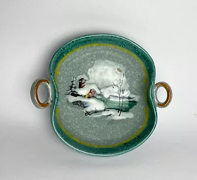 Buy VTG ITALY [ Ceramic Small Serving Bowl W Handles ] Winter Christmas Art Pottery • 9.32£