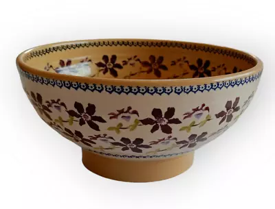 Buy Nicholas Mosse Irish Pottery Large Footed Bowl Clematis Pattern Approx 9  X 4.5  • 49.95£
