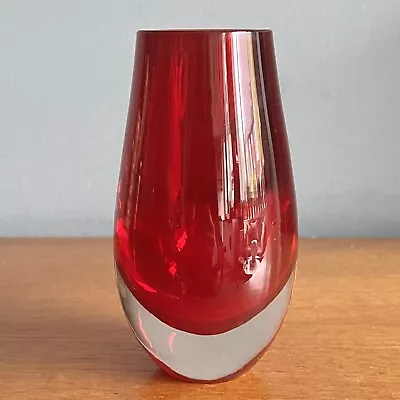Buy Midcentury Whitefriars Ruby Red Glass Vase • 15£