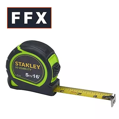 Buy Stanley STHT30602 -1 Hi Viz Tylon Tape Measure 5m 16ft 306021 Metric Imperial  • 5.95£