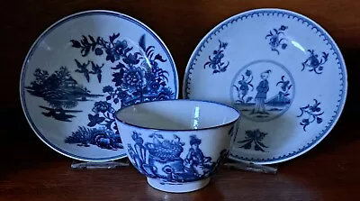 Buy A Group Of First Period Worcester Tea Bowl And Saucers C. 1770 -75 • 29.99£