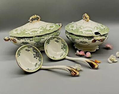 Buy Victorian Antique 2 Small Porcelain Tureens Waverley W H Grindley 1890 • 320£