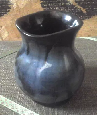 Buy Ewenny /Ewenni Studio Pottery Wales Blue Mottled Vase 9 Cm / 3.5  High  Chipped • 1£