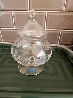 Buy Vintage Glass Pedestal Bonbon Sweet Jar Lidded Bowl Pot • 4.99£