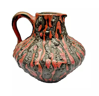 Buy Ceramano Rubin Vase Jug Red Fat Lava West Germany Vtg  MCM Hans Welling Pitcher • 188.95£