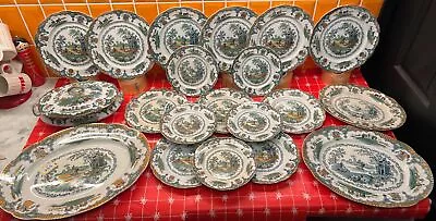 Buy 20pc Set Antique British Anchor Pottery Japan Pattern Plates Platters & Tureen • 125£
