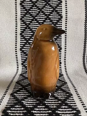 Buy Vintage Studio Pottery Penguin Figurine Statue Ornament Brown • 5£