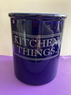 Buy T.G.Green Pottery,Cloverleaf Navy Blue Kitchen Things Pot,Storage Jar • 14.99£