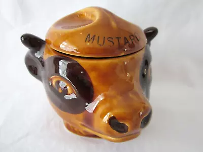 Buy Vintage Szeiler Studio Pottery Bull Or Cows Head Mustard Pot • 10£