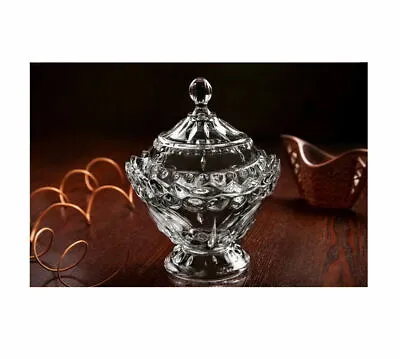 Buy Large Glass Candy Jar Bowl With Lid Ideal For Sweet Nuts Cookies Candy Serving  • 11.97£