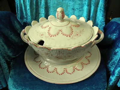 Buy Beautiful Ceramic Pottery Porcelain Glaze Soup Tureen Martan Portugal 0051010 • 41.70£