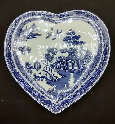 Buy Vtg Johnson Bros. Brothers Blue Willow China 9” Heart Shaped Plate Mint • 56.82£