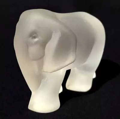 Buy VTG Princeton Gallery Frosted Translucent White Glass Elephant Figurine 1992 • 7.56£