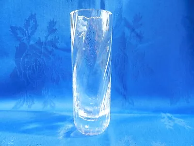Buy Royal Brierley  Studio  Crystal Vase Clear With Swirl Design Signed • 15.99£