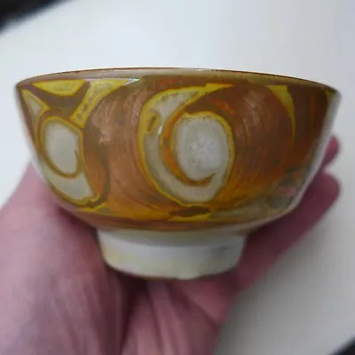 Buy Alan Caiger Smith Aldermaston Art Pottery Small  Lustre Bowl Gold Yellow Ochre. • 90£