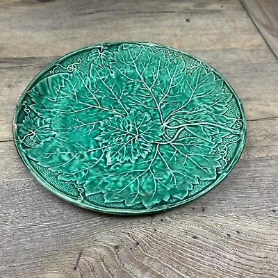 Buy Green Leaf Majolica Decorative Plate • 11.99£