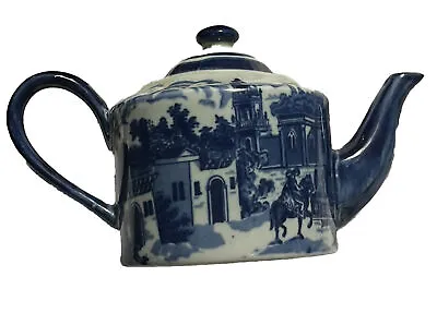Buy Victoria Ware-- Ironstone Flow Blue Style Tea Pot Town Scene 5” Tall • 42.59£