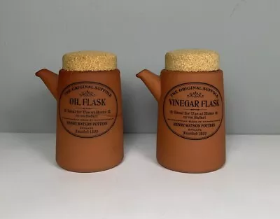 Buy Henry Watson Pottery The Original Suffolk Vinegar & Oil Flasks W. Cork Stopper • 14.99£