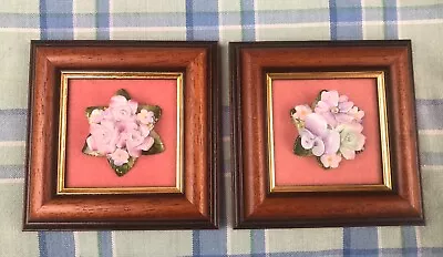 Buy SWANGROVE LIMITED HANDMADE FINE ENGLISH BONE CHINA X2 Framed Flowers Boxed New • 20£