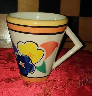 Buy English Country Pottery, Art Deco Style Hand Painted Mug, Clarice Cliff Style, • 15£