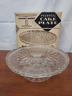 Buy Vintage ACRYLIC Cut Glass Brilliance Come-Apart CAKE STAND Original Box SPARKLES • 14.97£