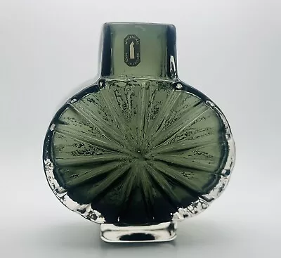 Buy Whitefriars Glass Sunburst Vase 1970s Geoffrey Baxter In Rare Willow Green • 380£