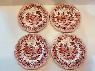 Buy J&G MEAKIN Vintage Romantic England Red 10  Dinner Plates Ironstone- Set Of 4 • 43.11£