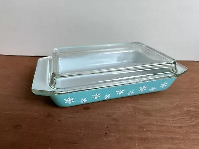 Buy Vintage Pyrex Gaiety Casserole Dish With Lid - Blue /Turquoise - Snowflake • 25£