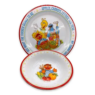 Buy Vintage Sesame Street 2 Piece Children’s Dish Set: Plate & Bowl Newcor Porcelain • 15.42£