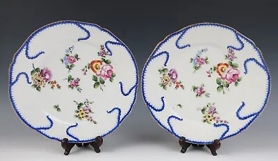 Buy Pair Antique French Samson Sevres Feuille-de-Choux Style Porcelain Plates Floral • 151.73£
