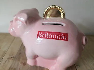 Buy Percy Wade Piggy Bank Britannia Building Society Pink Vintage Money Box Savings • 7.99£