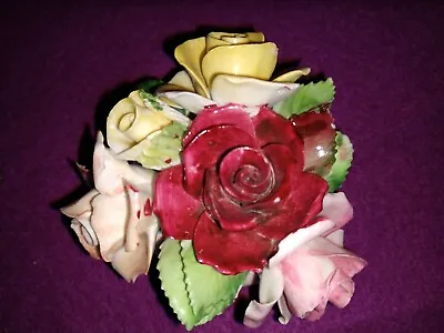 Buy Royal Adderley England Floral Bone China Mini 2” Porcelain Flower Bouquet • 18.01£