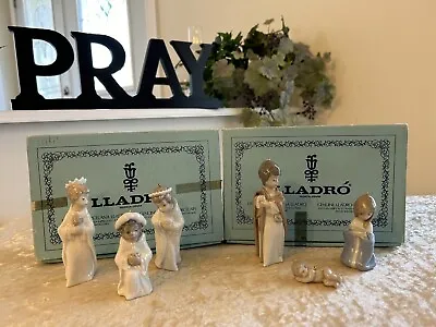 Buy Lladro Nativity Ornaments  Mini Holy Family #5657  &  Lladro Three Kings #5729 • 119.88£