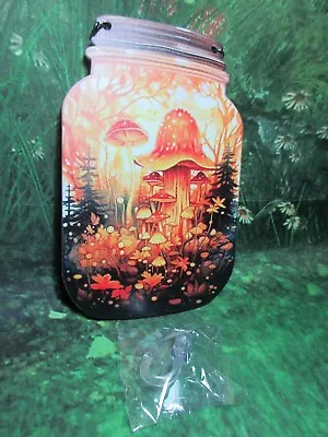 Buy ❤️New Stained Glass Style Acrylic Mushroom Jar Window Hanging Pendent 15cm • 6£