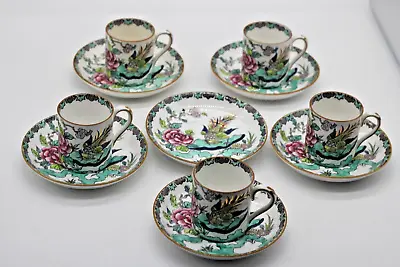 Buy Rock Bird  Fine Bone Crown China. Set Of 5 Exquisite Cups & Saucers. Gorgeous! • 50£