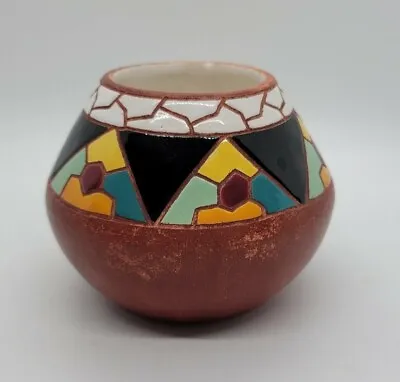 Buy Keramos Israel Hand Painted Studio Art Pottery Enameled Ceramic Bowl Vase  • 57.39£