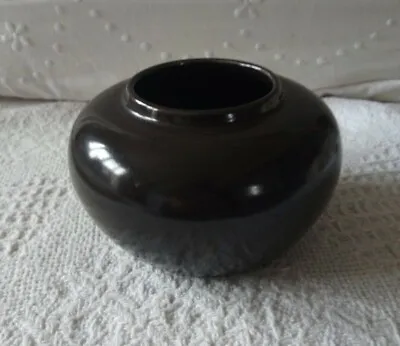 Buy POOLE Black Pottery Posy Vase - 7 Cm X 11 Cm • 12£