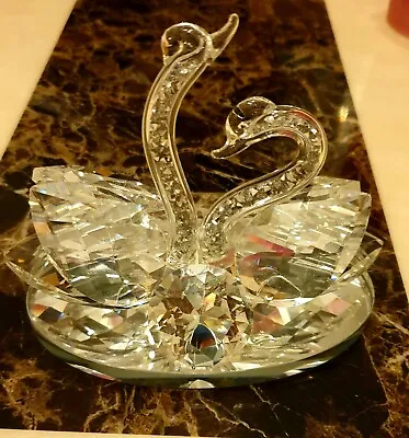 Buy Crystal Glass Twin Swan Pair Decoration Ornament Diamante Filled Valentine Gift  • 14.99£