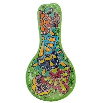 Buy Talavera - Style Hand Painted Flat Spoon Rest Art Folk • 15.55£