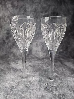 Buy Pair Stuart Crystal Glass Windsor Stemmed Claret Wine Glasses Signed Stamped  • 24.99£