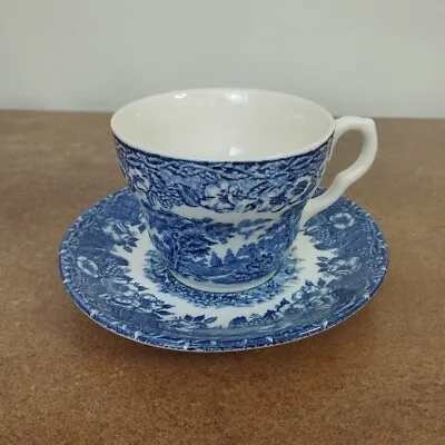 Buy Vintage, English Ironstone Tableware (EIT), 'English Scene' Tea Cup & Saucer • 5.95£