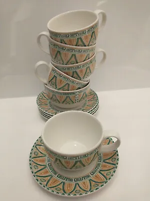 Buy Crown Staffordshire Tea Cups Saucers Sugar Bowl Vintage Tunis Pattern Set 1996 • 18.99£