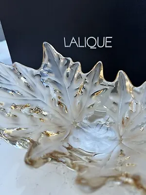 Buy Lalique Champs-elysees Leaves Gold Luster Bowl Vase Brand New In Box • 2,599£