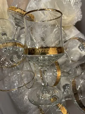 Buy 10 Charles & Diana Royal Wedding 1981 Etched / Gilded Commemorative Wine Glasses • 50£