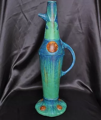 Buy Large 16.5  Bretby Pottery Arts & Crafts Period Blue/Green Glazed Stylised Ewer • 195£
