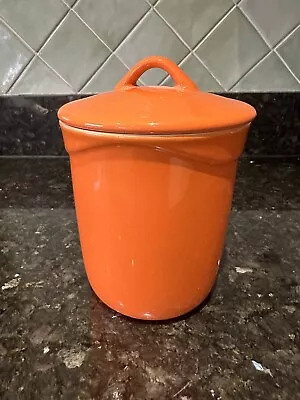 Buy Vintage Le Creuset Stoneware Storage Jar With Lid Orange Colour • 65£