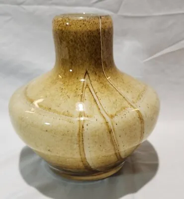Buy Fenton International Sand Vase Yellow Amber Cased Glass Brown • 36.44£