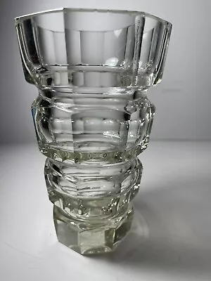 Buy 1930s Josef Hoffman 6” Faceted Art Glass Crystal Vase Art Deco Geometric Cubism • 65£